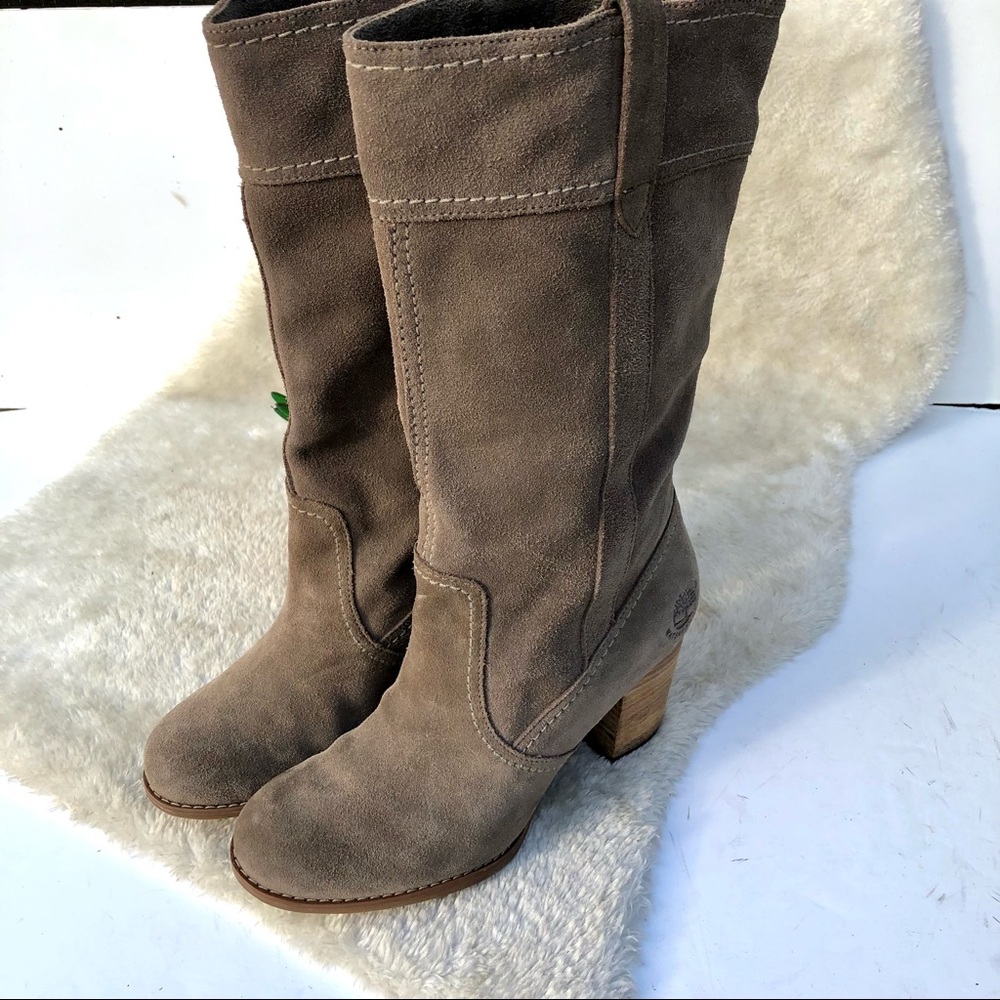*🎉HP 🎉 Timberland | Earthkeepers Rudston taupe Suede Heeled Boots Size 8 - Picture 5 of 16